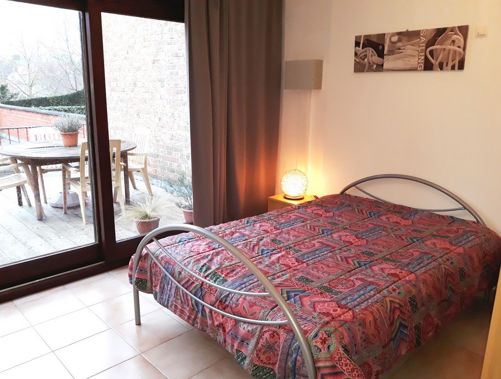 La chambre de l'appartement Bonzel 5, à La Panne