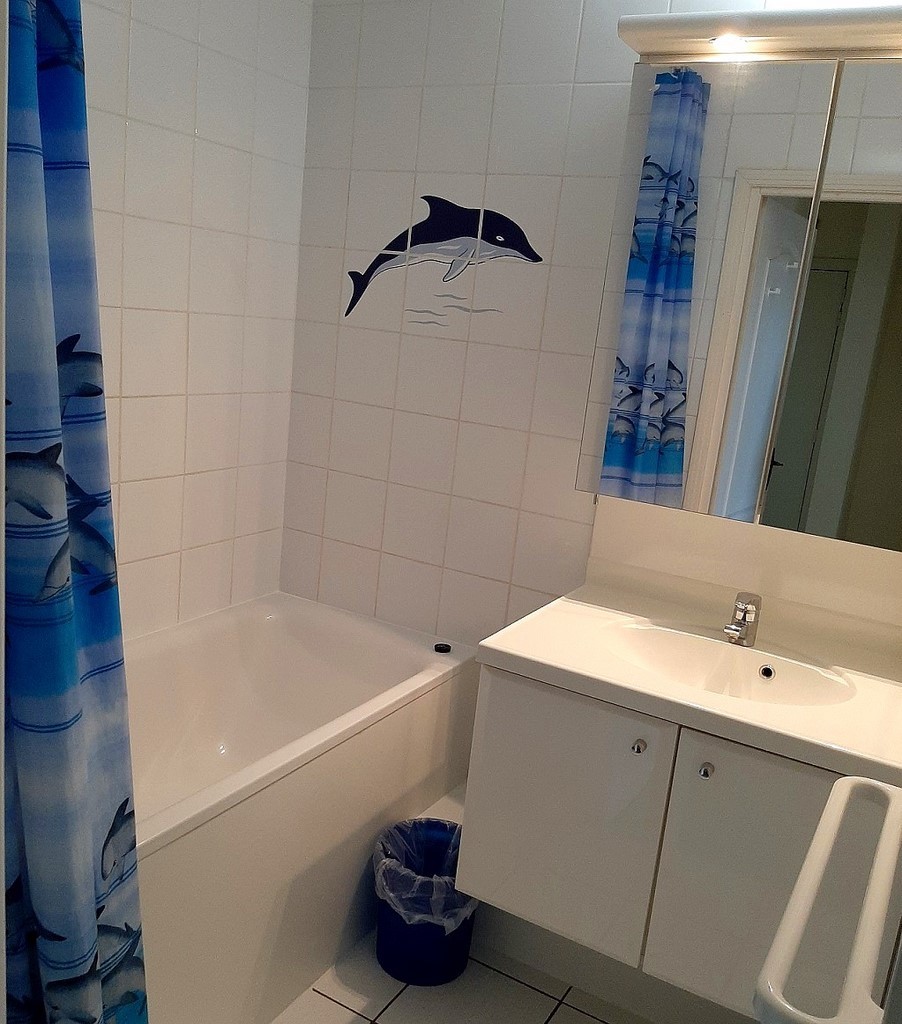 La salle de bain de l'appartement Sloepen 1, à La Panne